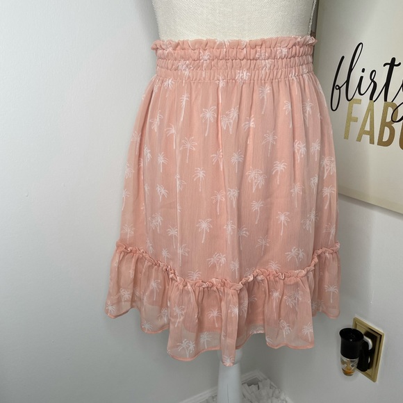 LC Lauren Conrad Smocked Waist Flounce Skirt - Picture 3 of 4